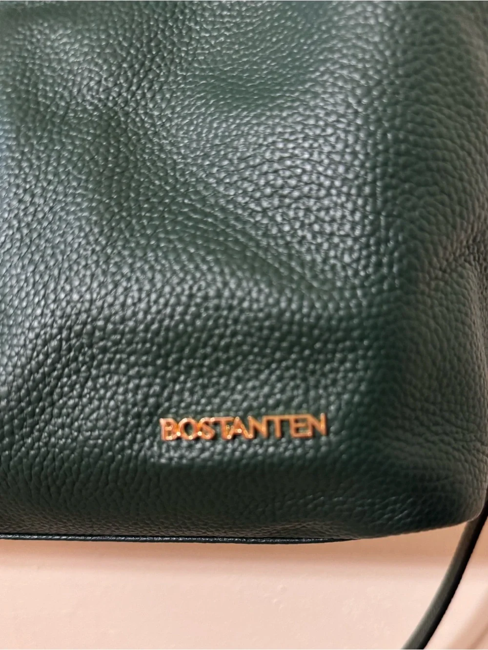 Bostanten Dark Green Leather Crossbody Tote